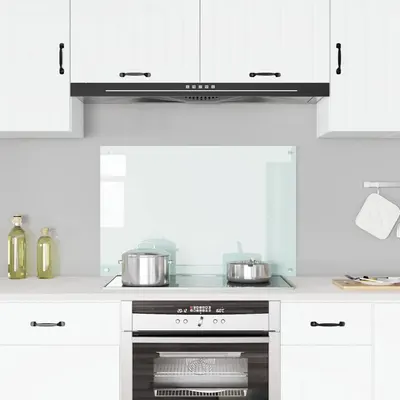vidaXL Panou antistropi de bucătărie, culoare lapte, 90x60 cm, sticlă securizată