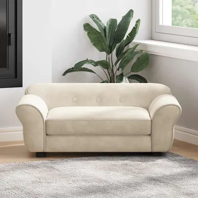 vidaXL Canapea pentru câini, crem, 72x45x30 cm, pluș