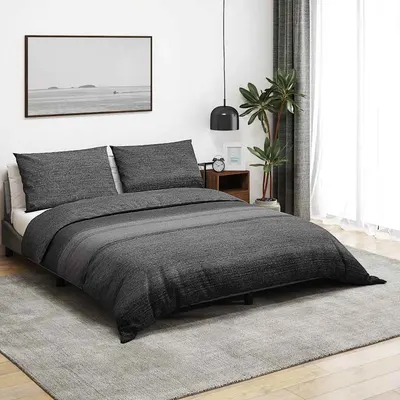 vidaXL Set cu husă de pilotă, gri închis, 260x240 cm, bumbac