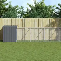 vidaXL Cușcă câine cu țarc antracit 110x609x110 cm oțel galvanizat