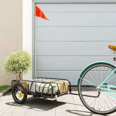 Gossi remorca de bicicleta, negru, 122x53x31 cm, fier