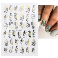 Abtibilduri unghii Marquise, STICKER19, Auriu/Negru