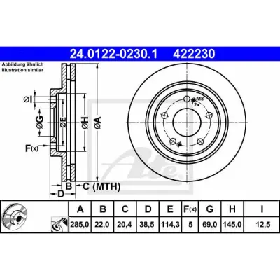 Disc frana ATE 24.0122-0230.1