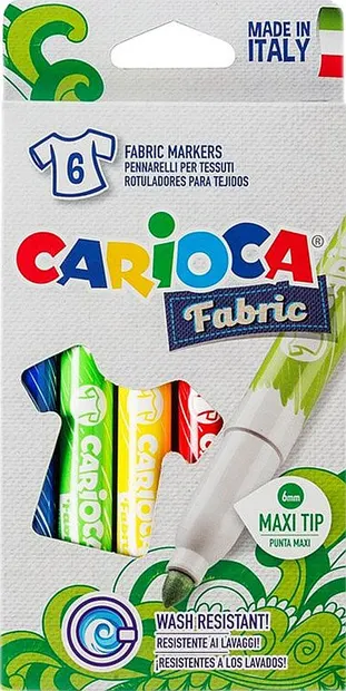 Set markere textile Carioca Cromatex - 6 culori