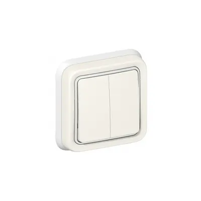 Switch Plexo IP55 - 2 module 2-way - 10 AX 250 V~ - flush mounting - alb