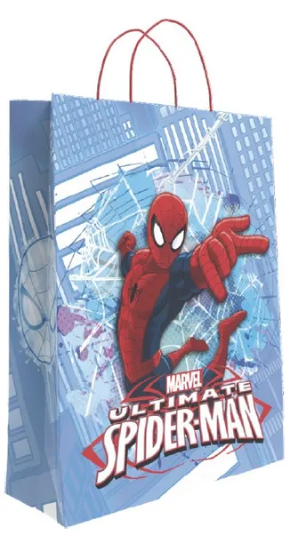 Pungă cadou S. Cool - Ultimate Spider-Man, albastru deschis, XL