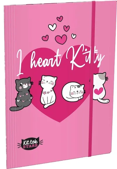 Dosar cu bandă elastică Lizzy Card KitTok Heart Kitty - A4