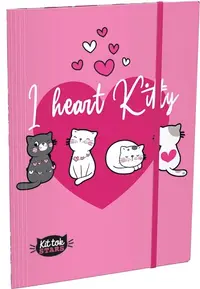 Dosar cu bandă elastică Lizzy Card KitTok Heart Kitty - A4
