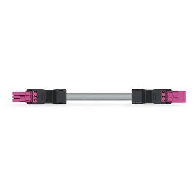 pre-assembled interconnecting cable; Socket/plug; 3-pole; Cod. B; 7 m; 1,00 mm²; pink