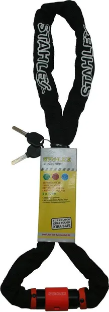 Lanț antifurt pentru bicicletă 6 x 1200 mm negru