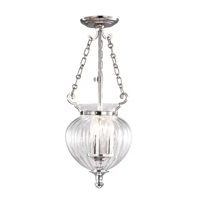 Lampa suspendata Finsbury Park 3 Light small Pendant – Polished Nickel