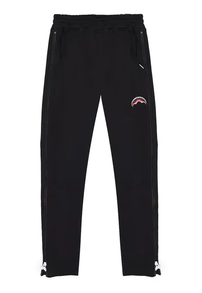 Pantaloni de trening slim fit cu element cu fermoar - Alb/Negru