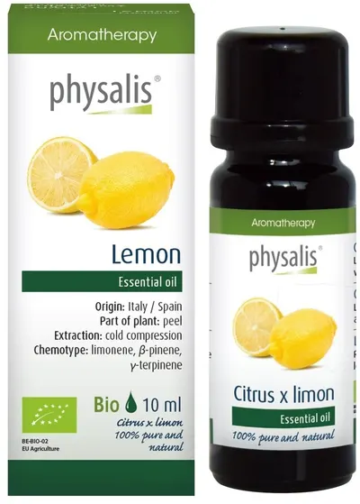 Ulei esențial organic, lămâie, 10 ml, Physalis