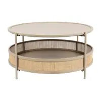 Măsuță de cafea bej/în culoare naturală rotundă ø 80 cm Makoto – White Label