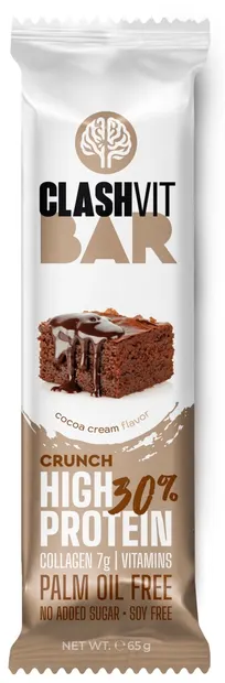 ClashVit baton proteic crocant, cacao, 65 g