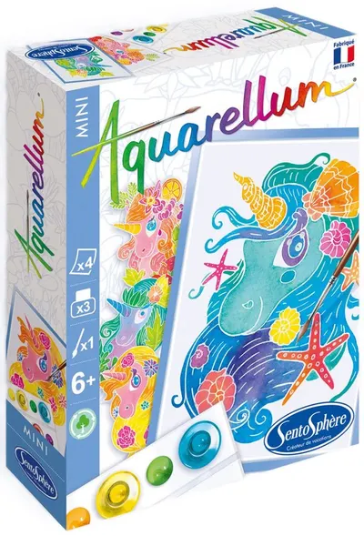 Set de colorat acuarelă Sentosphere Aquarellum Mini - Unicorni