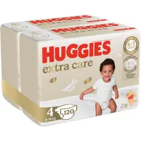 Scutece Extra Care Mega Marimea 4 pentru 8-16 kg, 120 bucati, Huggies