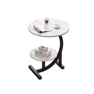 Masă de cafea modernă – Design elegant din MDF și metal, dimensiuni 40x40x60 cm