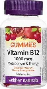 Vitamin B12 Gummies, 1000 mcg, 60 tablete, Webber Naturals