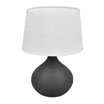 Veioză din ceramică și pânză Reality Martin, înălțime 29 cm, alb-gri închis