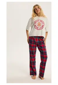 Pijama dama Alb Candy Cane - Alb