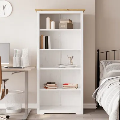 vidaXL Bibliotecă BODO, maro, 82x40x173 cm, lemn masiv pin, 5 rafturi