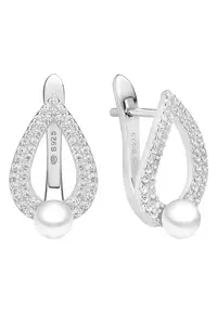 Cercei argint cu perle naturale si zirconia - Mirage