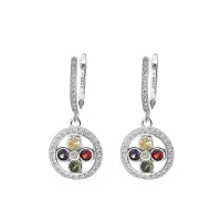 Cercei argint 925, JW1616, model floare, placati cu rodiu