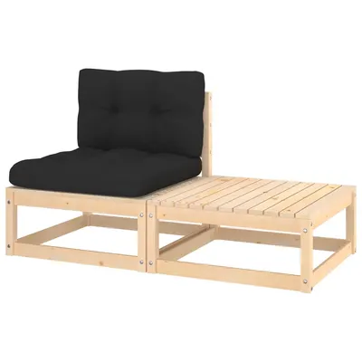 Gossi set mobilier de gradina cu perne, 2 piese, lemn masiv de pin