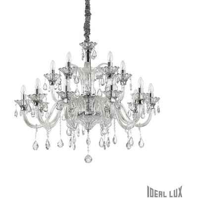 candelabru Colossal, 15 becuri, dulie E14, D:950 mm, H:900/1800 mm, Transparent