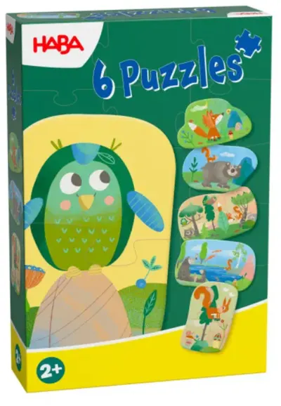 Set de puzzle-uri Haba - Animale de pădure, 6 buc