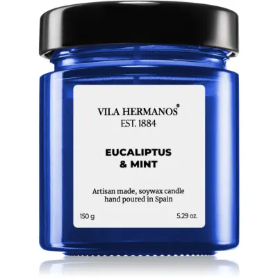 Vila Hermanos Apothecary Cobalt Blue Eucalyptus & Mint lumânare parfumată 150 g