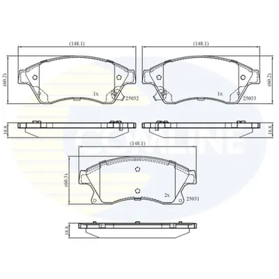 Set placute frana, frana disc COMLINE CBP32038