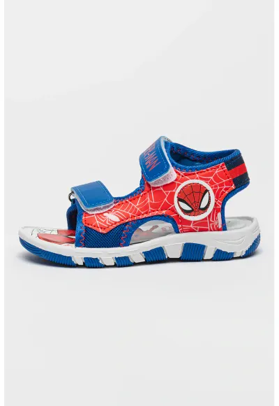 Sandale cu velcro Spiderman - Rosu/Alb/Albastru royal