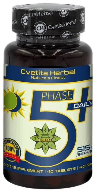 Phase 5+ Daily, 515 mg, 40 tablete, Cvetita Herbal