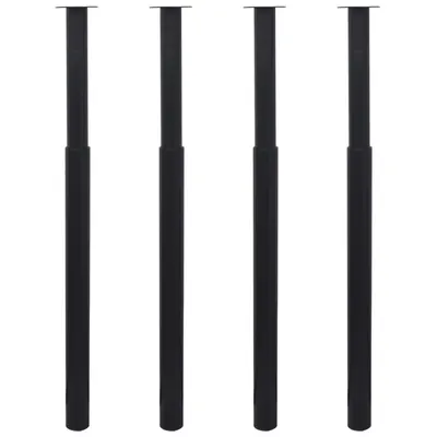 vidaXL Picioare de masă telescopice, 4 buc., negru, 710 mm-1100 mm