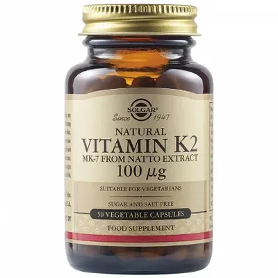 Vitamina K2 100 µg, 50 capsule vegetale, Solgar