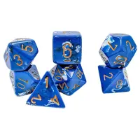 Set 7 Zaruri Chessex Brush Polyhedral - Wavebreak/Auriu