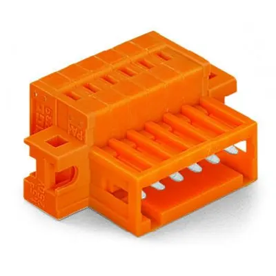 1-conductor male connector; 100% protected against mismating; clamping collar; 1.5 mm²; Pin spacing 3.81 mm; 5-pole; 1,50 mm²; orange