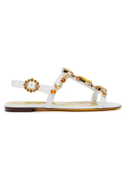 Sandale dama - Dolce Gabbana - piele naturala - model 8V135 - alb