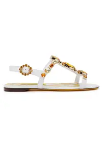 Sandale dama - Dolce Gabbana - piele naturala - model 8V135 - alb -