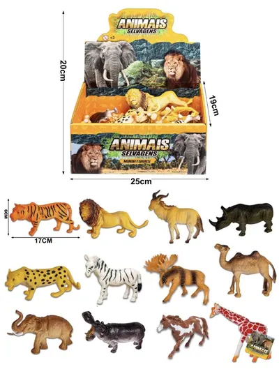 Set figurine animale salbatice miniaturi pentru copii leu tigru elefant girafa zebra jucarii educative animale safari produs en gros pentru magazine si revanzatori