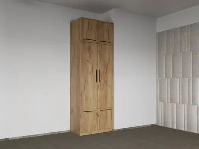 Dulap dormitor Stejar Auriu 2U cu suprapozabil - Madrid