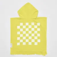 Prosop de plajă pentru copii 3-6 ani Sunnylife Checkerboard, galben