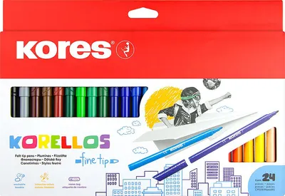 Set carioci Kores Korellos - Fine, 24 culori