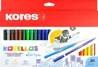 Set carioci Kores Korellos - Fine, 24 culori