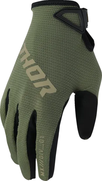 Manusi atv cross Thor RideMode Static, culoare army negru, marime L