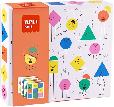Joc pentru copii cu stickere Apli Kids - Emoții cu forme geometrice