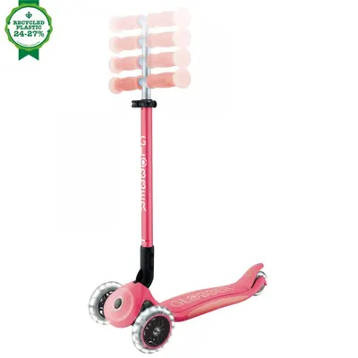 Trotineta pentru copii Globber Elite Glow Roz, ghidon ajustabil 4 nivele, pliabila, rulmenti ABEC 9