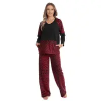 Tinuta dama AI2505 negru/bordo animal print, Andana | marimea M